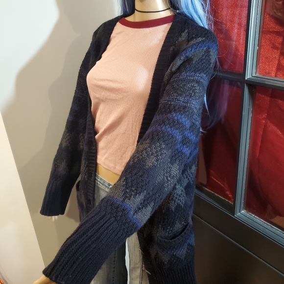 FYLO Long Knit Button Up Sweater - Picture 3 of 8